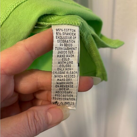 Quacker Factory Flamingo Beach Vacay Green Embroidered 3/4 Sleeve Top Size 2X - Picture 5 of 6